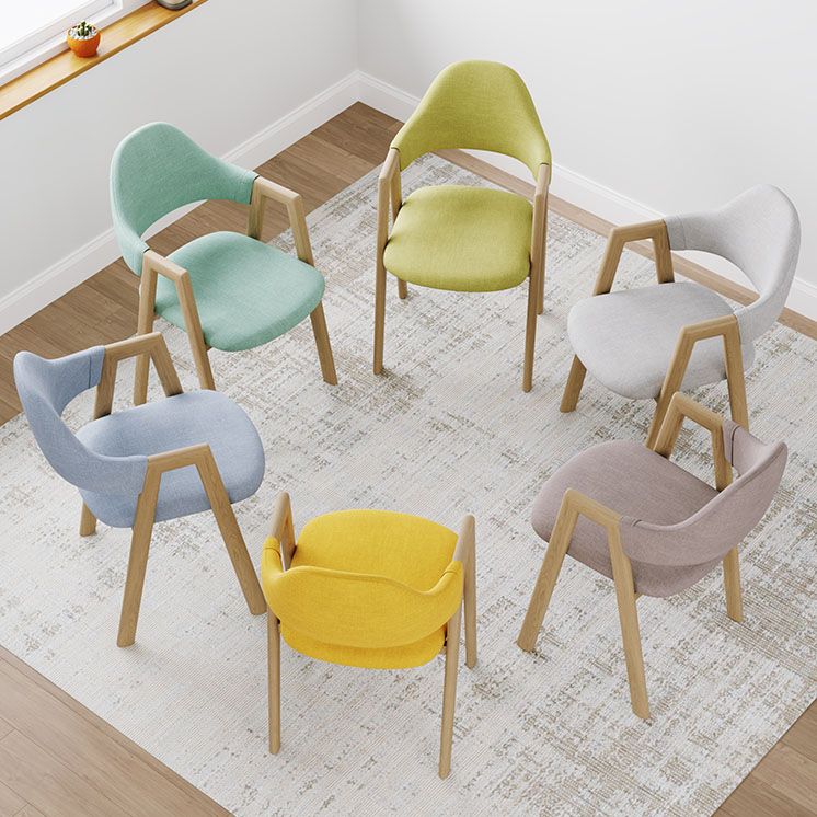 Chambre à coucher moderne chaise du bras arrière tissu mate mateuse chaise à manger
