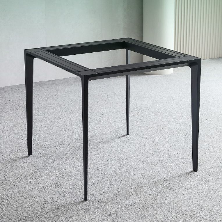 Square Shape Sintered Stone Dining Table Industrial 4 Legs Table for Dining Room