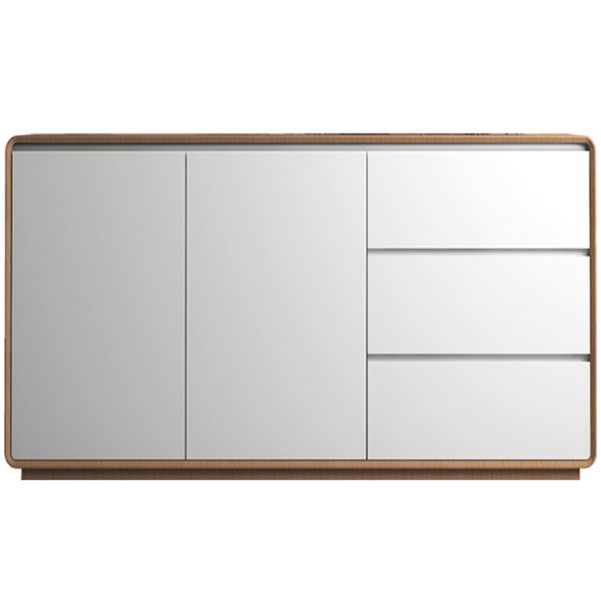 3-Drawer Engineered Wood Sideboard Modern Credenza with Stone Countertop for Living Room