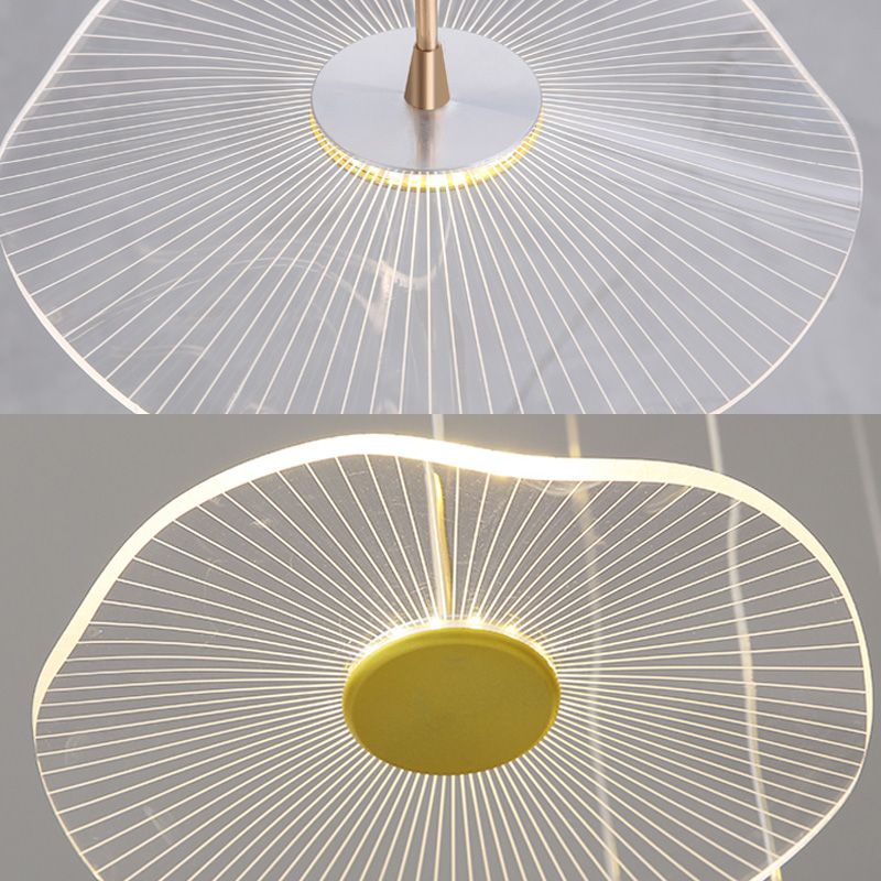 Modern Special Shape Pendant Clear Acrylic Hanging Ceiling Light for Spiral Stair