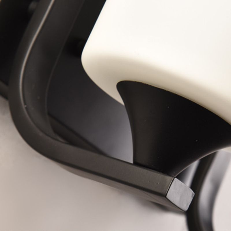 Glass Geometric Shade Wall Lights Modern Simple 1 Head Wall Mount Fixture in Black