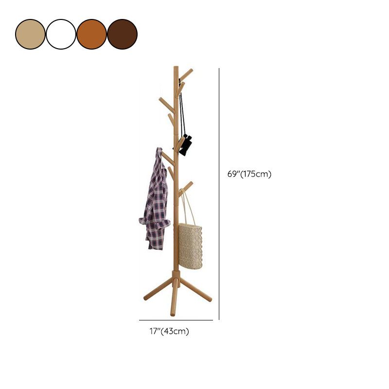 Free Standing Hall Stand Wooden Mid-Century Modern Hall Stand