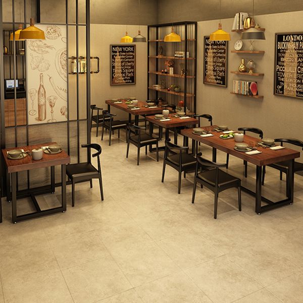 Industrial Style Rectangular Solid Wood Dining Table for Dining Room and Barbecue Shop