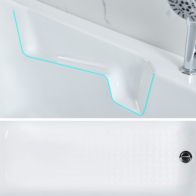 Modern Back to Wall Bathtub Rectangular Antique Finish Soaking Bath Tub