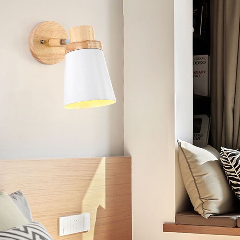 Nordic Style Holzwandlicht farbenfrohe einfache Wandleuchten für Schlafzimmer