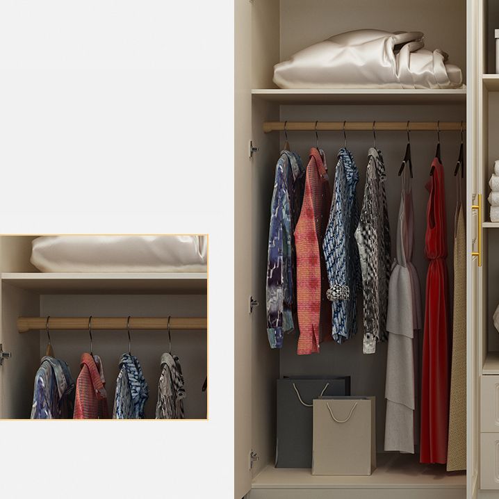 Hinged Engineered Wood Wardrobe Cabinet French Country Wardrobe Closet