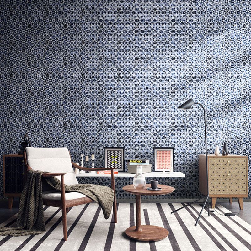 Lichte kleurgeometrieën behangrol, vlekbestendige wandbekleding voor badkamerdecoratie