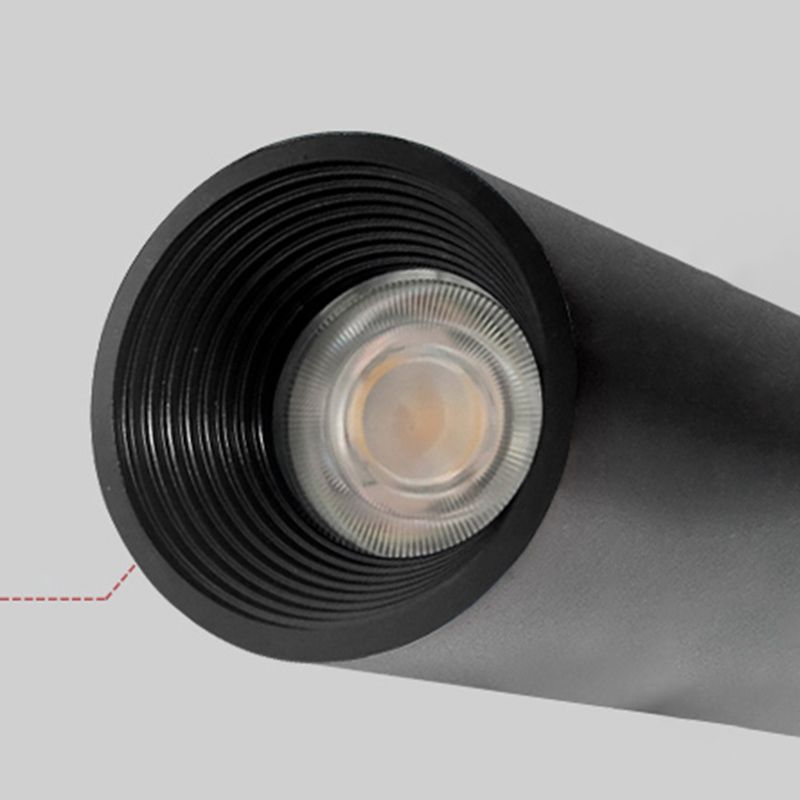 Zylinderform Pendelleuchten zeitgenössischer Stil Metallhängelampen in Schwarz