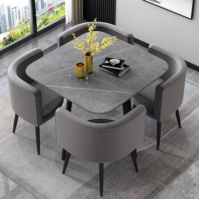 Small Apartment Dining Table Industrial Wind Stone 31.5 Inch Home Dining Table