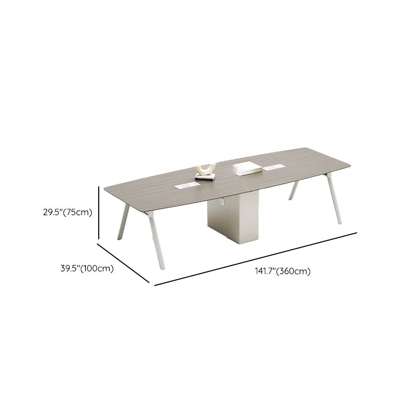 29.25-inch H Contemporary Office Desk Manufactured Wood Oval Writing Desk