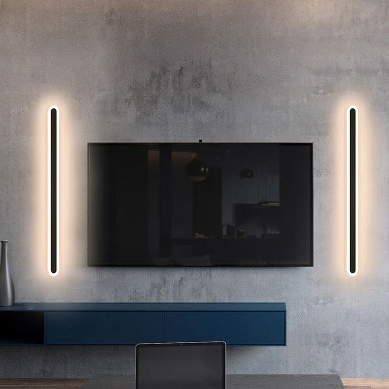 Contemporary Wall Sconce Straight LED Wall Light with Metal for Bedroom