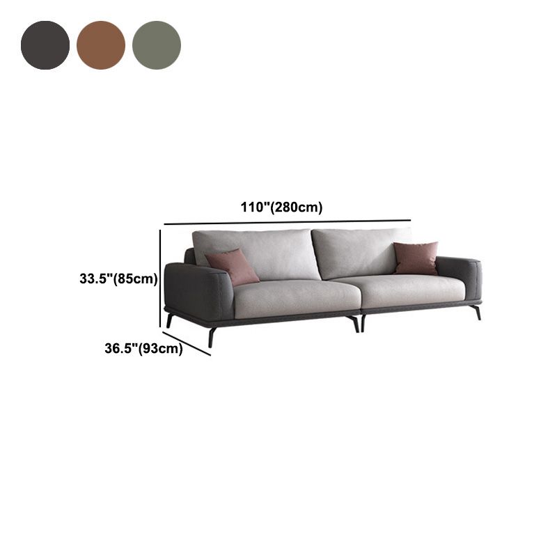 Faux Leather Pillow Back Sectionals/Sofa with Square Arm for Living Room