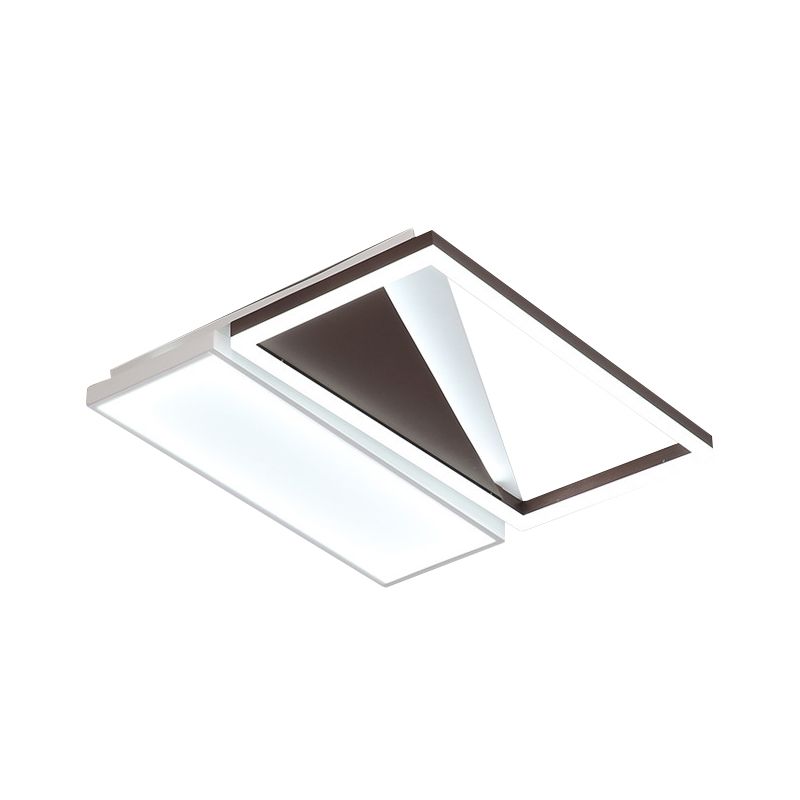 Black and White Geometric Flush Mount Modernism LED Acrylic Flush Light Fixture, 18"/21.5" Width
