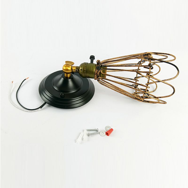 Black Wall Sconce Geometric Shape Wall Light with Metal Shade for Bedroom