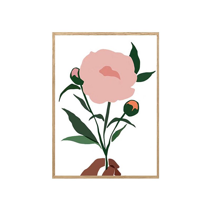 Pastellfarbener Leinwanddruck im nordischen Stil, Vase und Blumen-Wandkunst-Dekor für die Küche