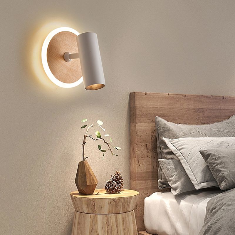 Modern 2-Light White Wall Mounted Sconce Metallic Shaded Wall Light