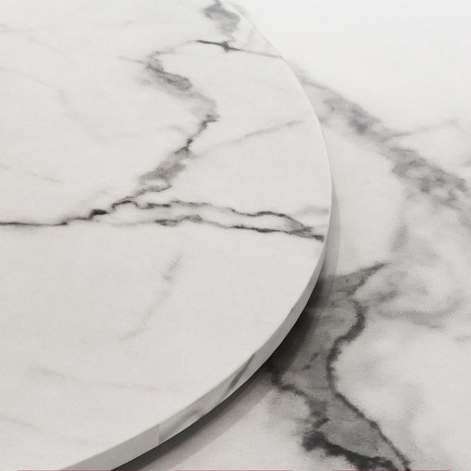 Metal Traditional Luxury Round Table Marble Top Table with Storage
