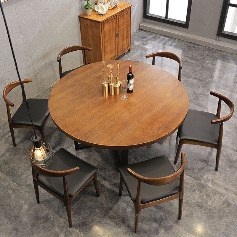 Modern 1/5/7 Pieces Dining Set Round Pine Wood Dining Table for Dining Room Kitchen