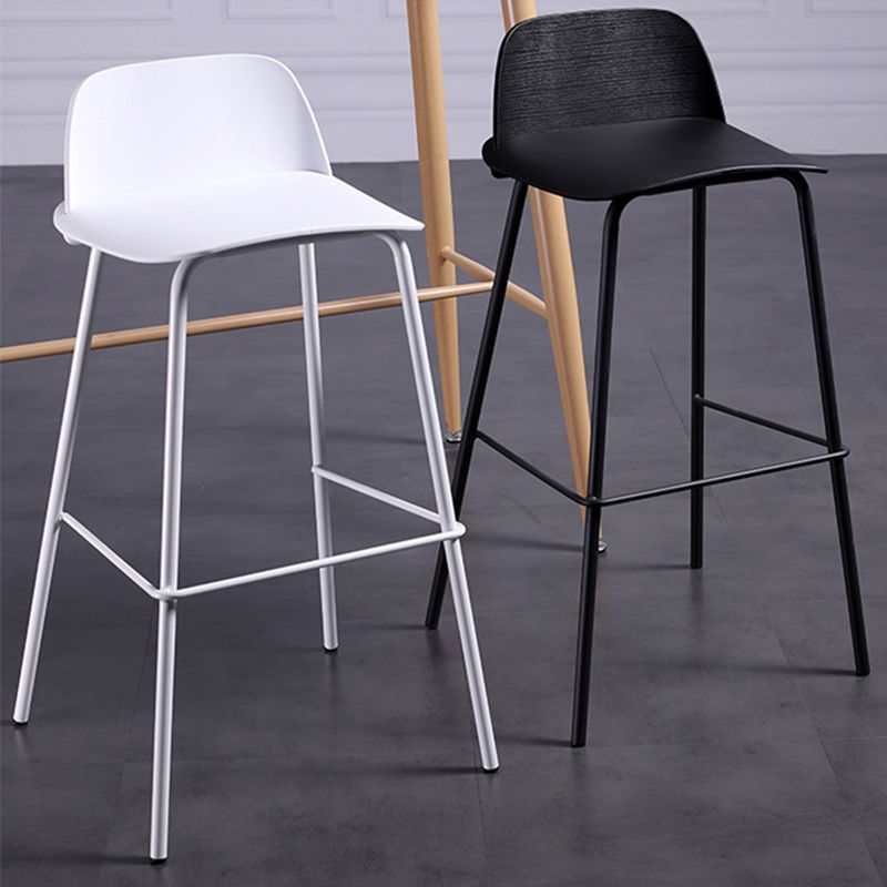 Industrial Style Bar-stool Rectangle PP Seat Counter Stool for Kitchen Bar