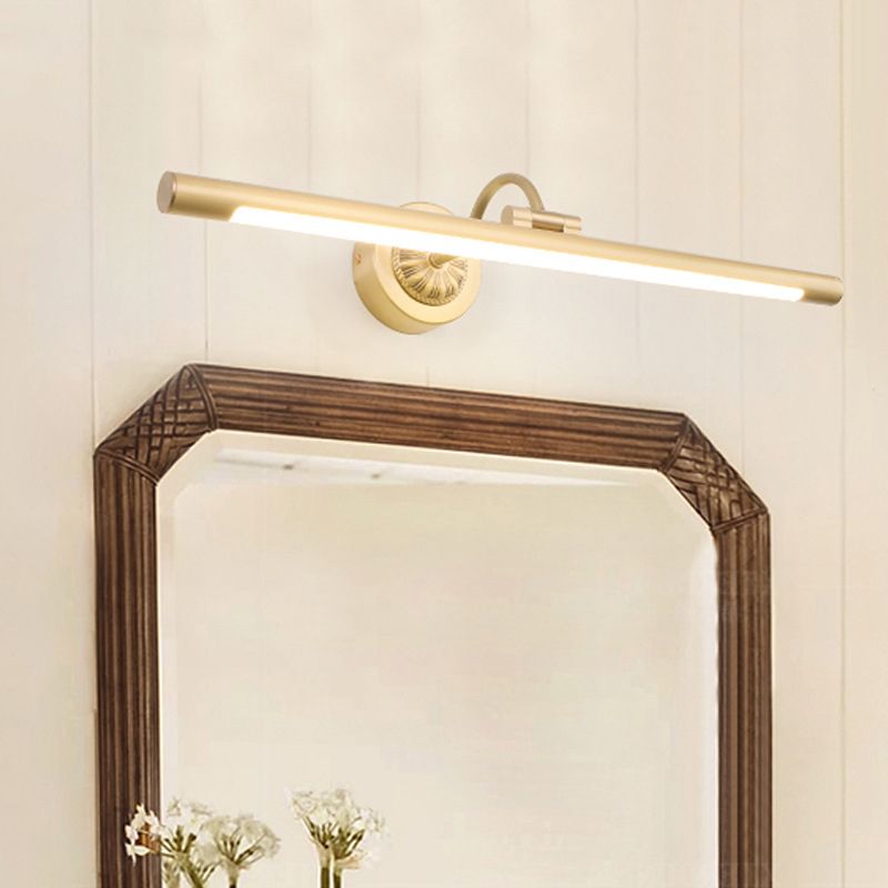 Testa regolabile Light LED lineare Luce moderna Minimalismo Brass Vanity Luce neutra per mobile da bagno