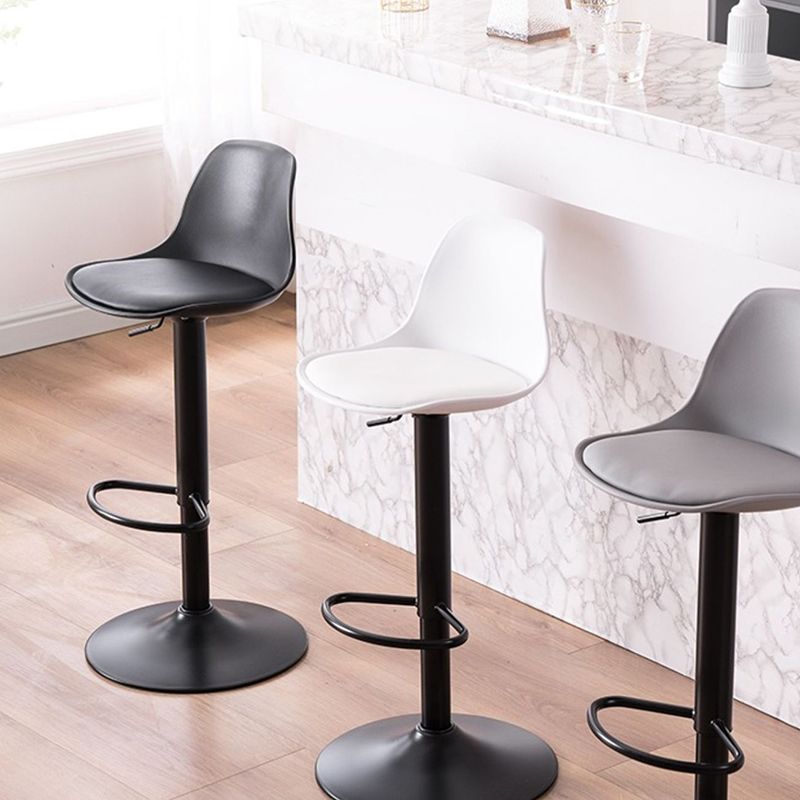 Modern Adjustable Height Swivel Armless Bar Stool with Footrest