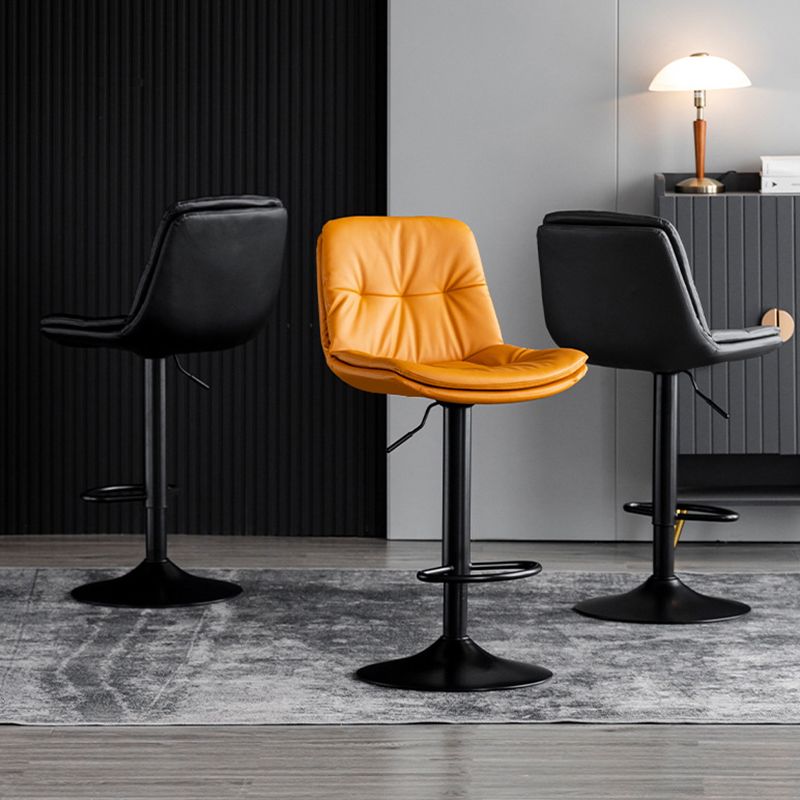 Swivel Adjustable Height Bar Stool Industrial Faux Leather Bristol with Footrest