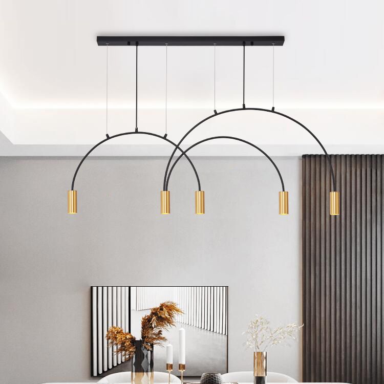 Contemporary Pendant Lights Cylinder Island Lights Metal 5 Light for Kitchen Island