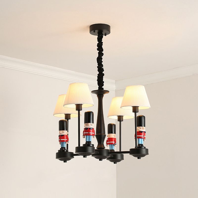 Impero Shade Chandelier Light Cartoon Tessuto Cartone animato Luce appesa con figurina per camera da letto