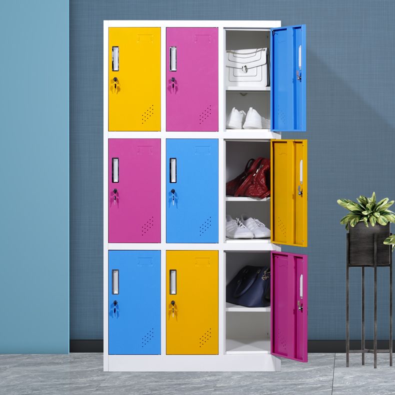 Metal Non-Hanging Armoire with Hinged Doors Modern Storage Cabinet for Bathroom