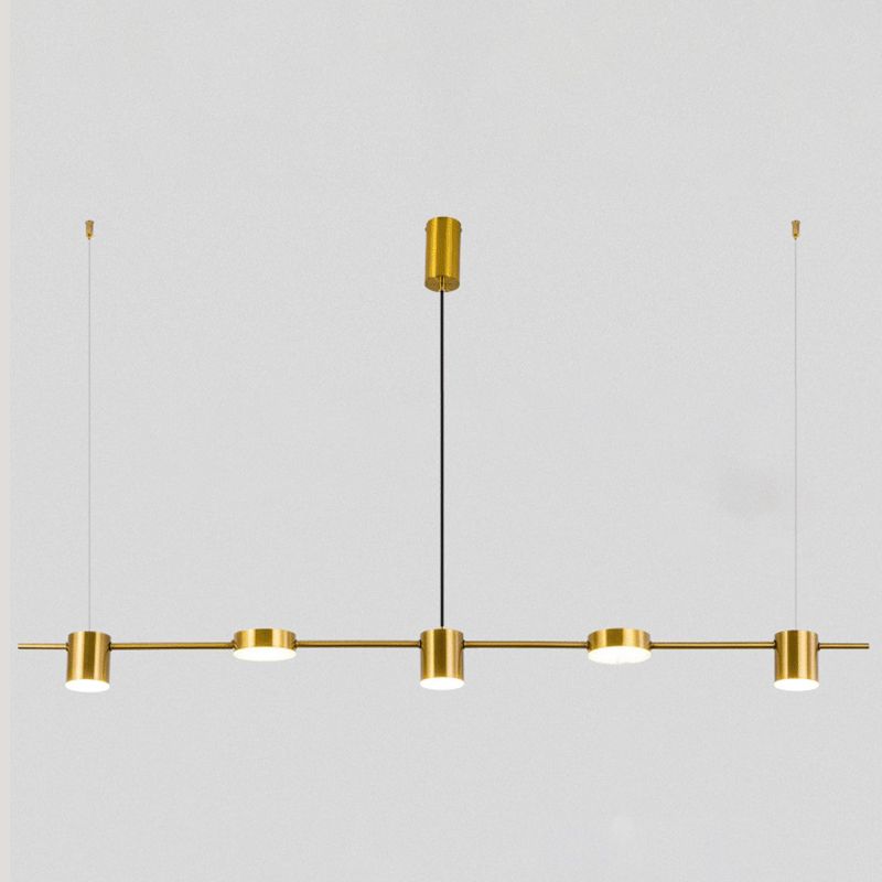 Lámparas de suspensión LED de restaurante LED de múltiples cabezas de araña de araña de isla metálica moderna