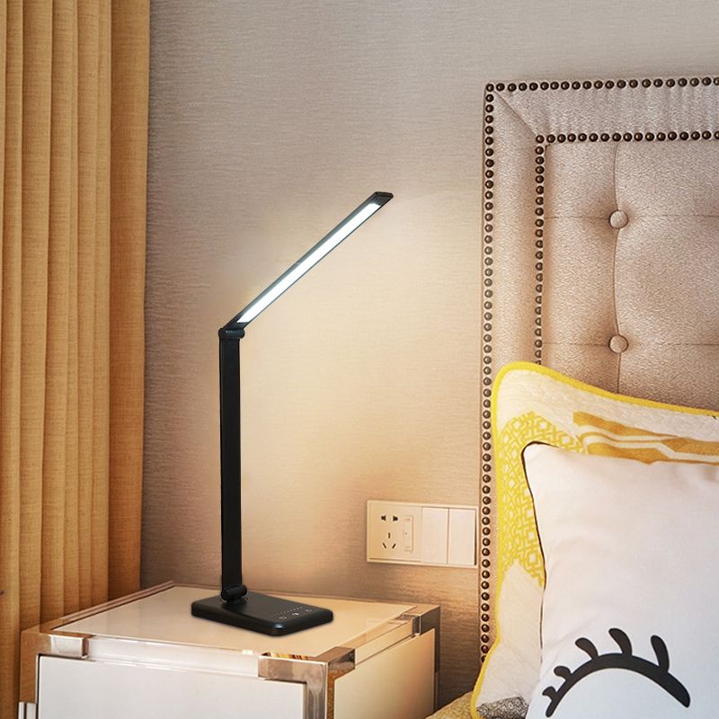 Lámpara de mesa USB con control táctil, Luz de mesa LED de plegado de tareas de metal para dormitorio