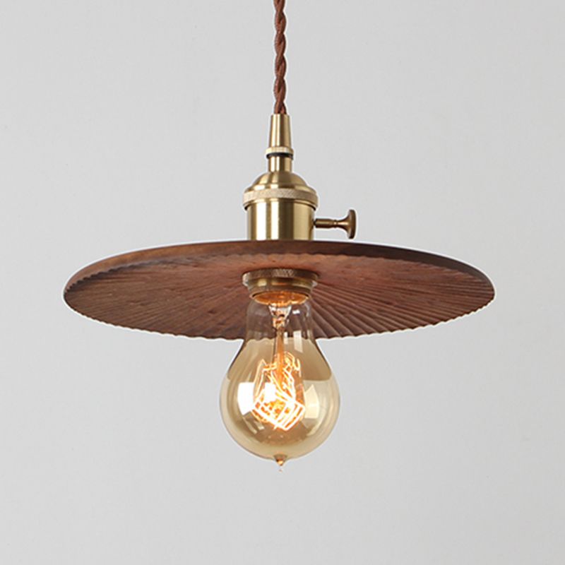 1 Light Pendant Light Modern Style Minimalism Wood Hanging Light for Dinning Room