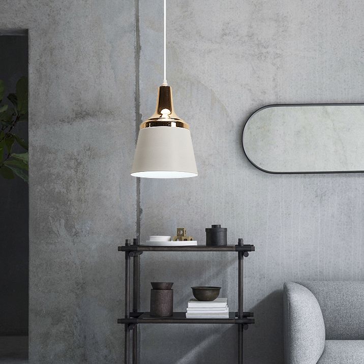 Lámpara colgante de tono de tono de aluminio una bombilla estilo nórdico luz colgante para sala de estar