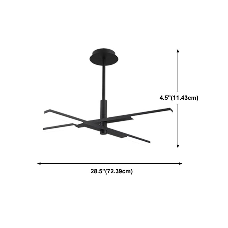 Linearer Schatten Metall Kronleuchter Lichter moderne Kronleuchterbeleuchtung in Schwarz
