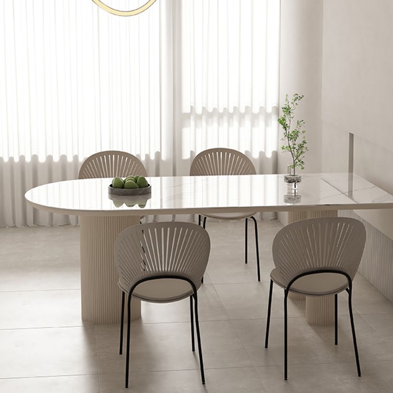 Sintered Stone Top Table White Dining Table for Kitchen Dining Room