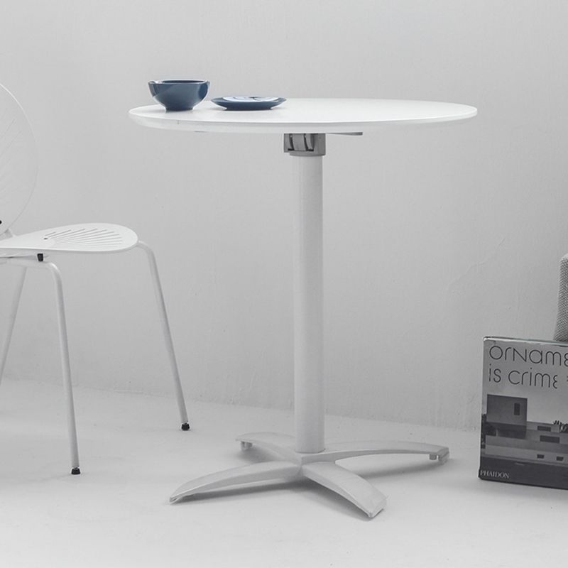 Modern Pedestal Wooden Coffee Table Round Top Shape Folding Cocktail Table