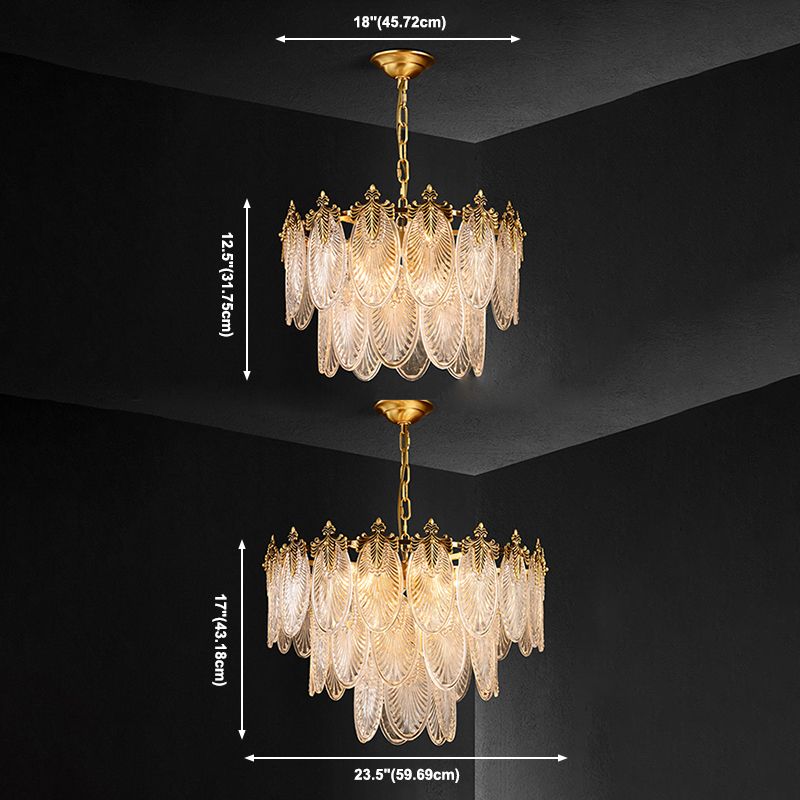 Luminaire de lustre en plumes