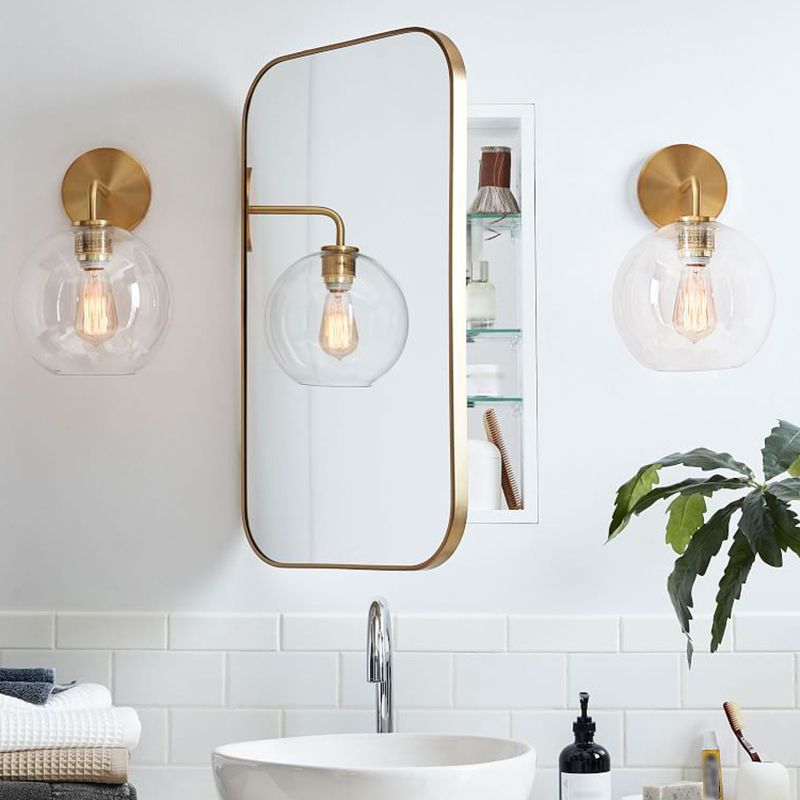 Simple Wall Sconce Lamp Glass Wall Mounted Light for Bedroom