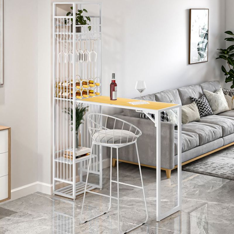 Modern Style Bar Table Set 1/2 Pieces Rectangle Bar Table with Upholstered Stool