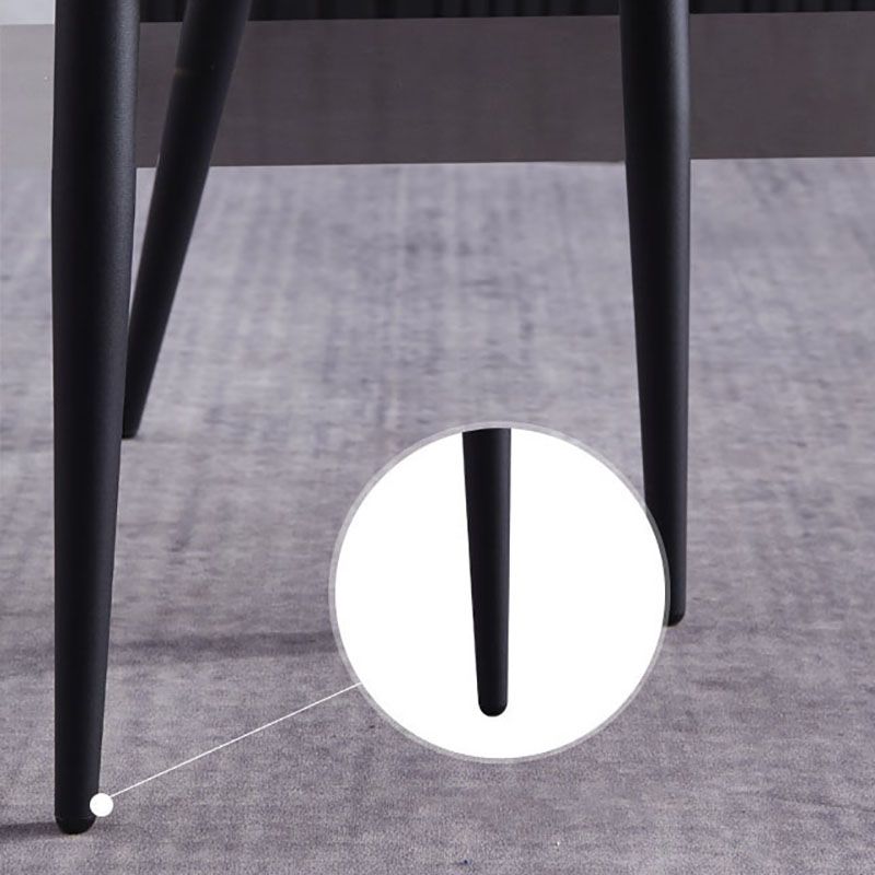 Contemporary Dining and Accent Chairs Matte Finish Leather Curved Wingback Side Chair