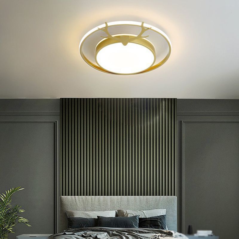 Antlers Ceiling Light LED Ceiling Mount Light with Acrylic Shade for Bedroom