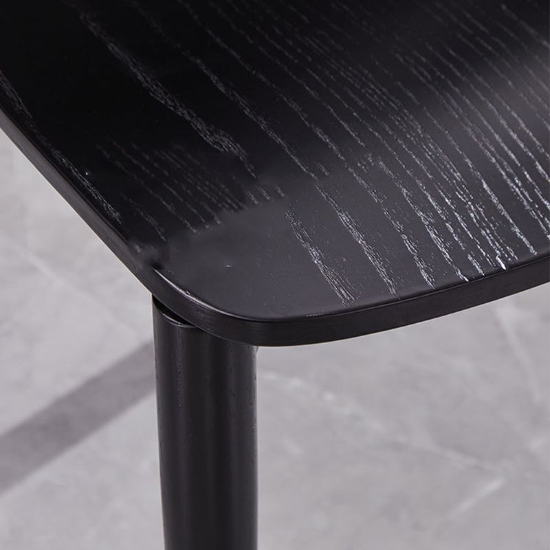 Wood Kitchen Dining Side Chair Open Back Dining Side Chair in Black Frame