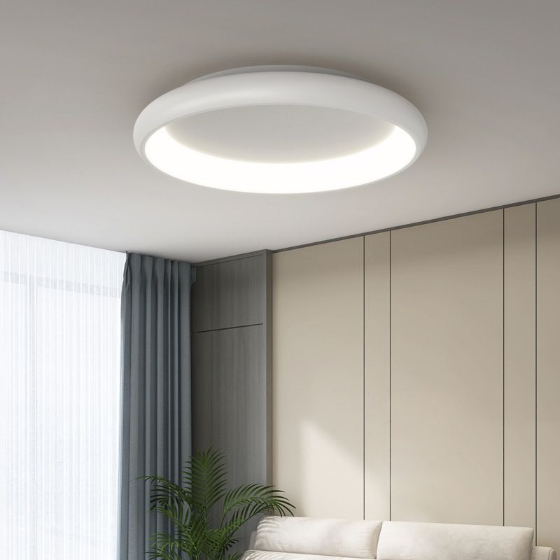 Single Contemporary White Flush Mount Lighting Round Acrylic Ceiling Light