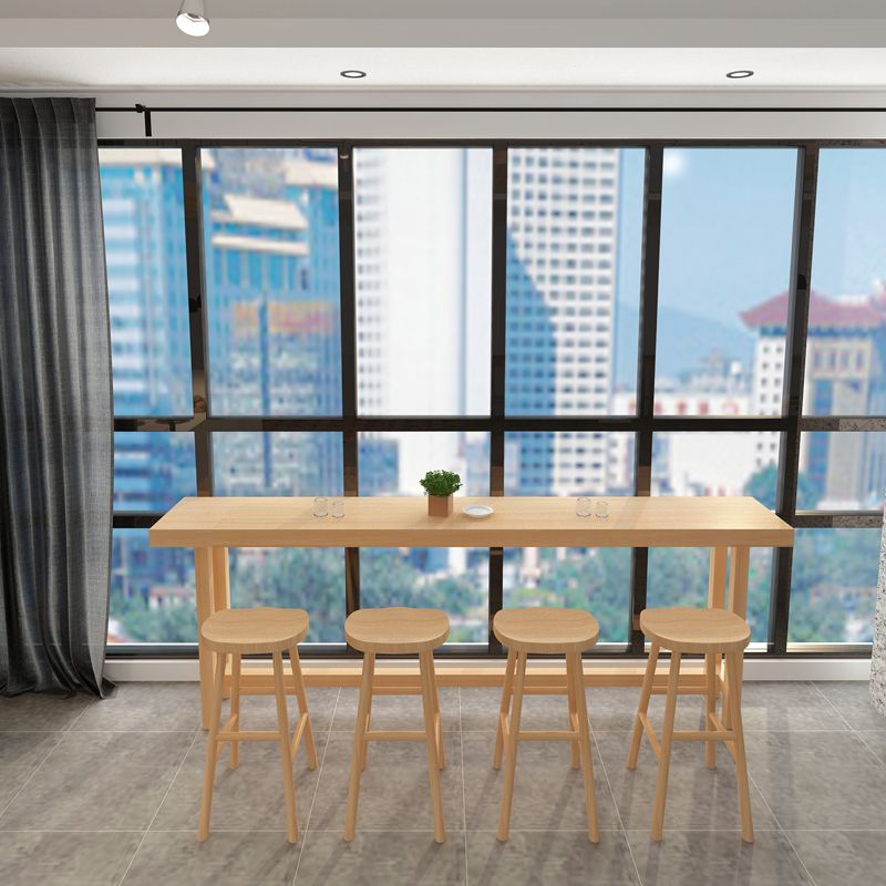 Modern 1/2/6/11 Pieces Bar Table Set Rectangle Bar Table with Wooden High Stools for Home