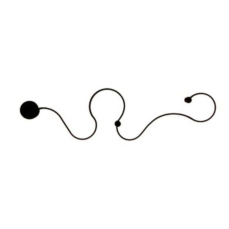 Wavy Wall Mounted Lighting Simple Style LED Bedroom Sconce Light Fixture in Black