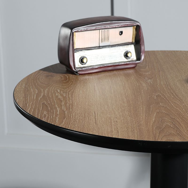 Contemporary Round Wood Top Bar Dining Table for Coffee Shop