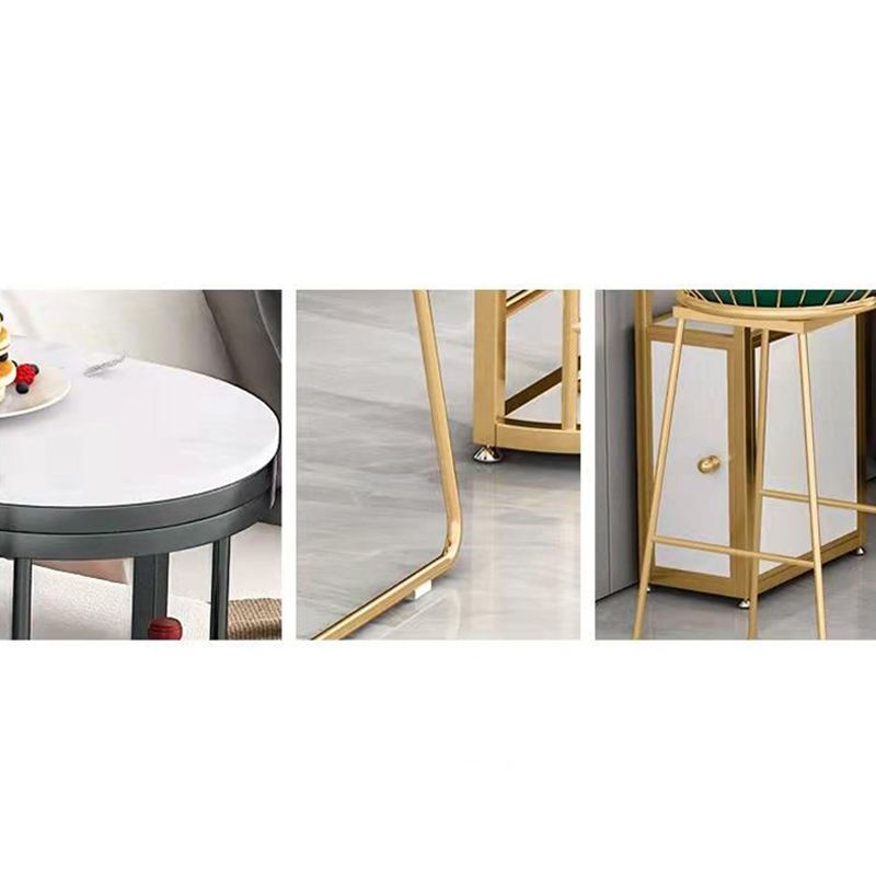 Faux Marble Top Bar Table Specialty Contemporary Style Pub Table for Breakroom