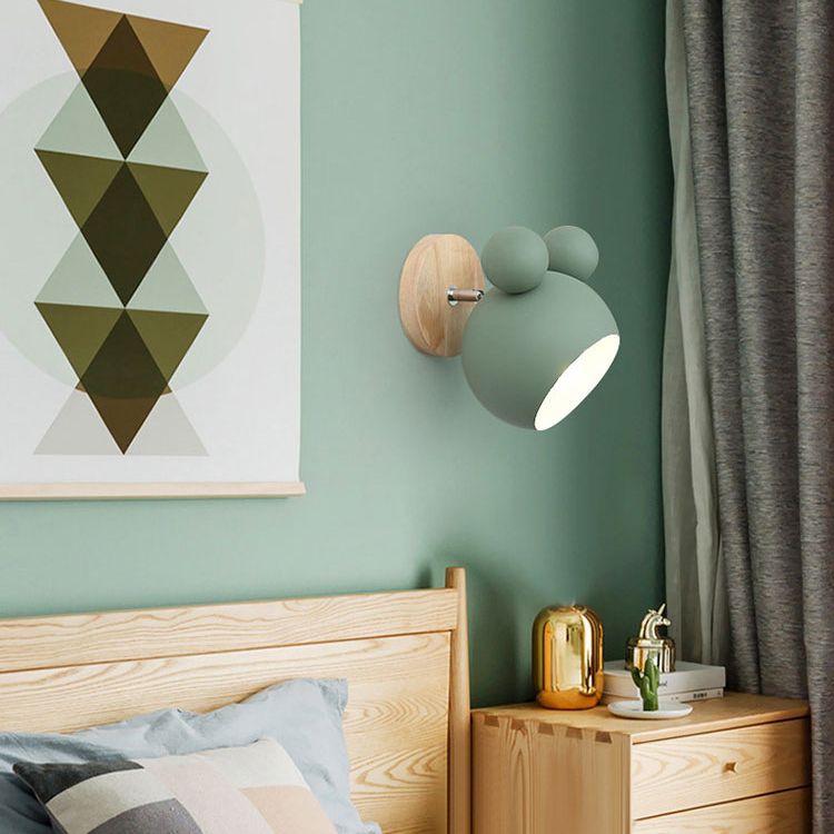 Bedroom Wall Sconce Lighting Minimalist Sconce Light Fixture with Cartoon Metal Shade