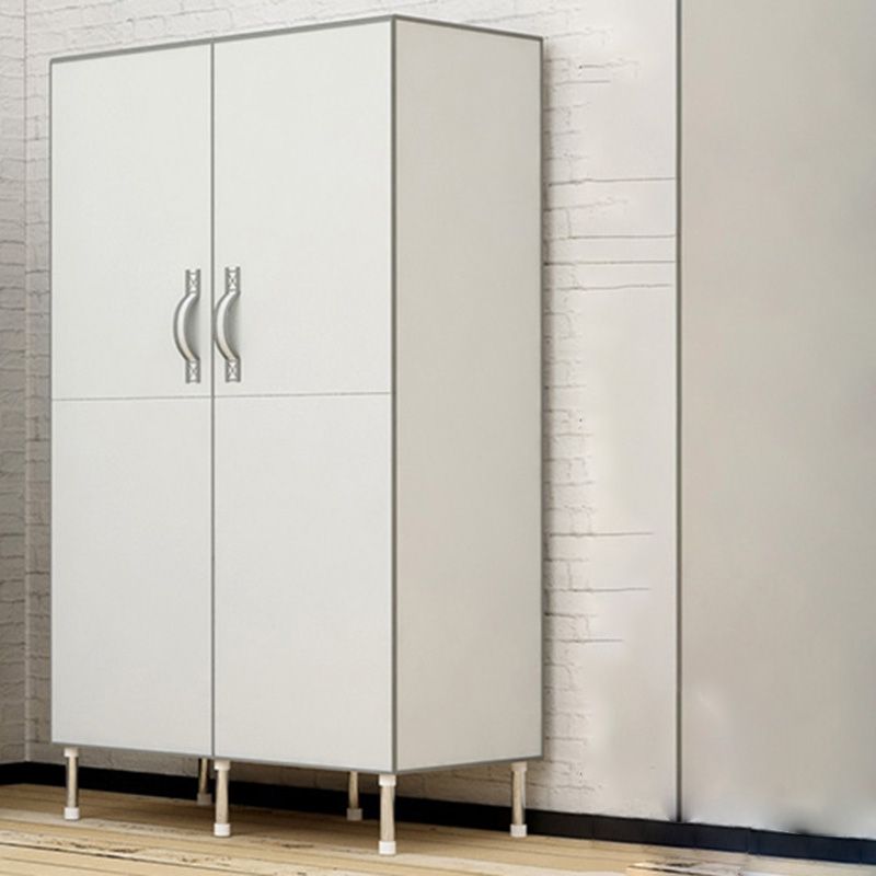 Metal and Fabric Wardrobe Industrial Style Minimalist Rectangular Bedroom Wardrobe Closet