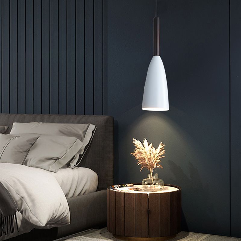 Pendante intérieure minimaliste, Éclairage pendentif en métal nordique à 1 lumière pour chambre à coucher